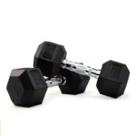 Hex Rubber Dumbbell Weightlifting Gym Equipment Sale