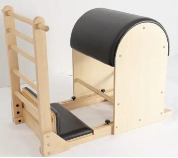Portable Black Wood Ladder Barrel Pilates Machine