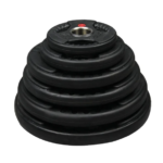 3-hole Black Rubber Coated Gym Bumper Plate