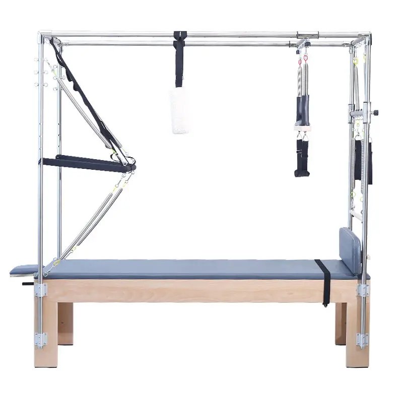 Pilates Reformer Cadillac with Adjustable Resistance Springs for Home Core Training