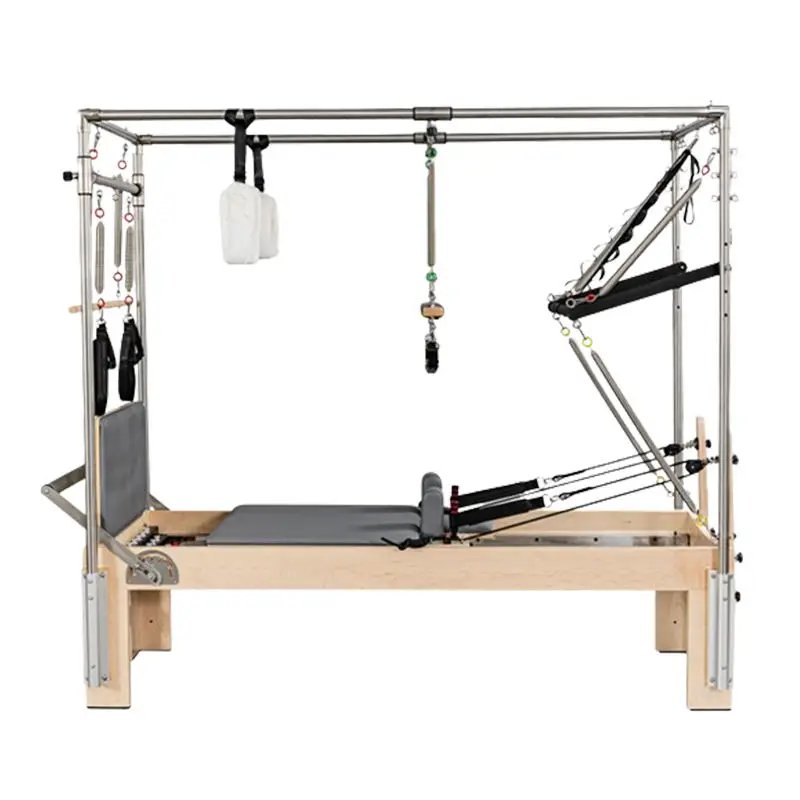 3-in-1 Wooden Cadillac Bed with Adjustable Resistance for Pilates Studios & Home Gyms