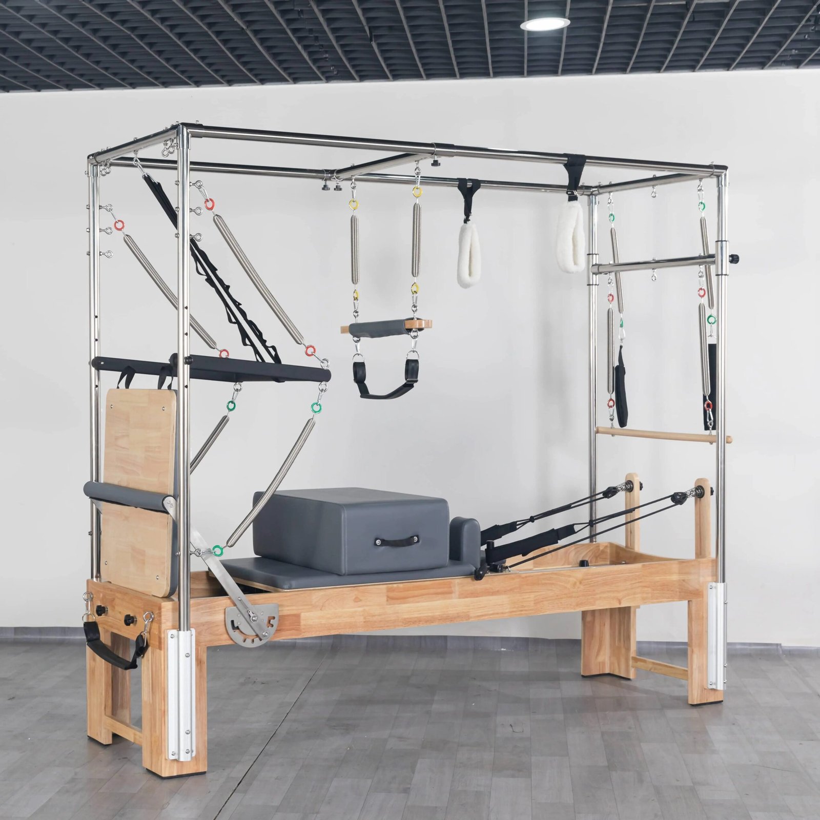 3-in-1 Oak Cadillac Bed with Adjustable Resistance for Gym Fitness Studio Use