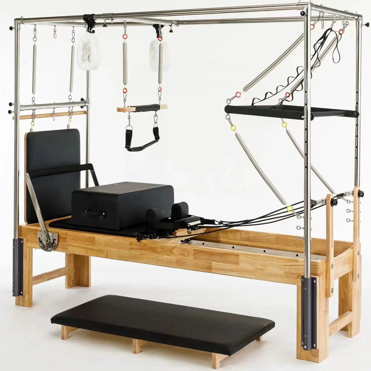 3 in 1 Oak Wood Pilates Cadillac Bed with German Springs for Studio Use