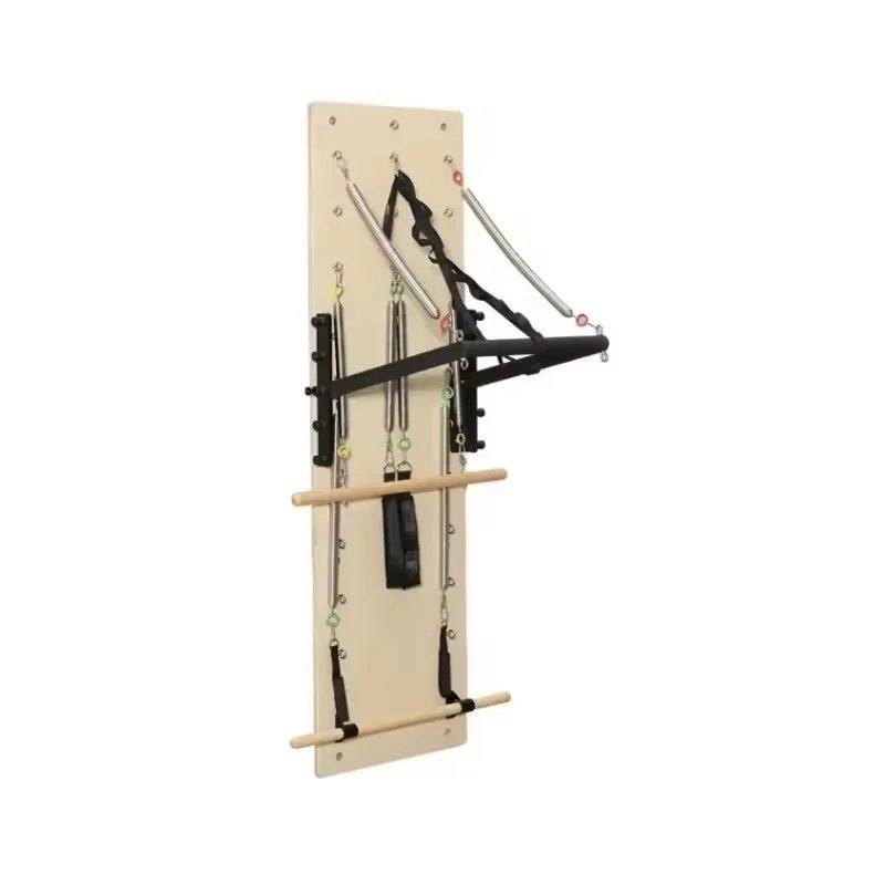 Wall Mounted Pilates Reformer Springboard for Studio Space Saving with Oak Wood Construction