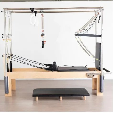 Multi-functional 3-in-1 Cadillac Bed Oak Wood Reformer for Home Studios and Gyms