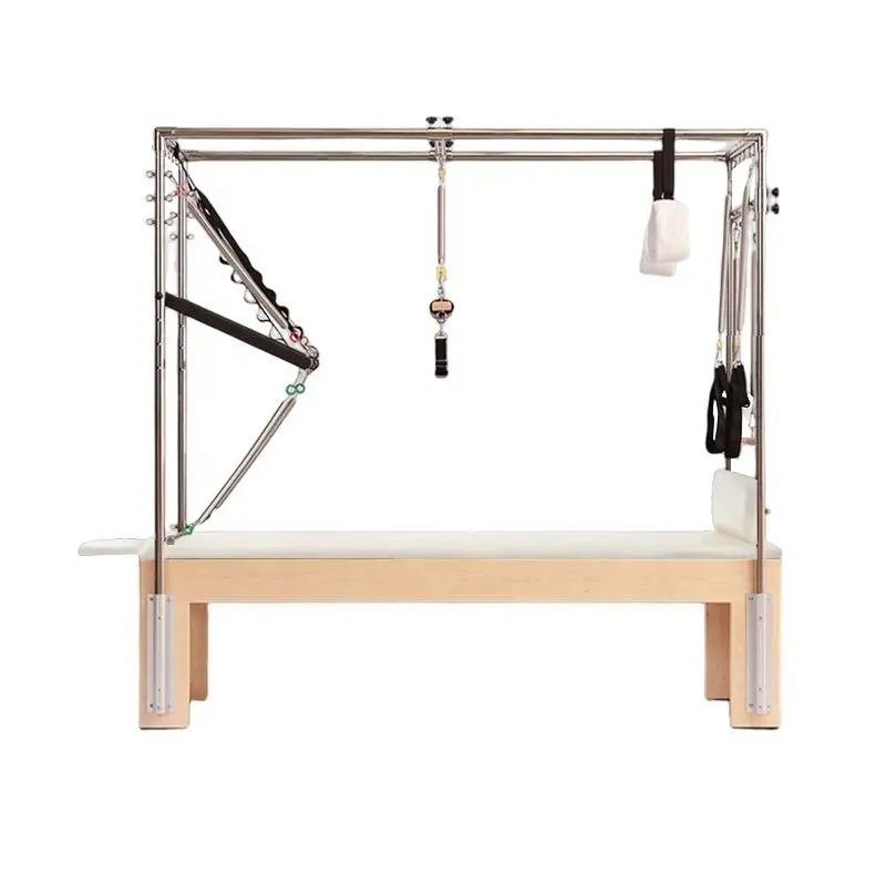 Pilates Reformer Cadillac with Oak Frame for Core Strength Training & Rehabilitation