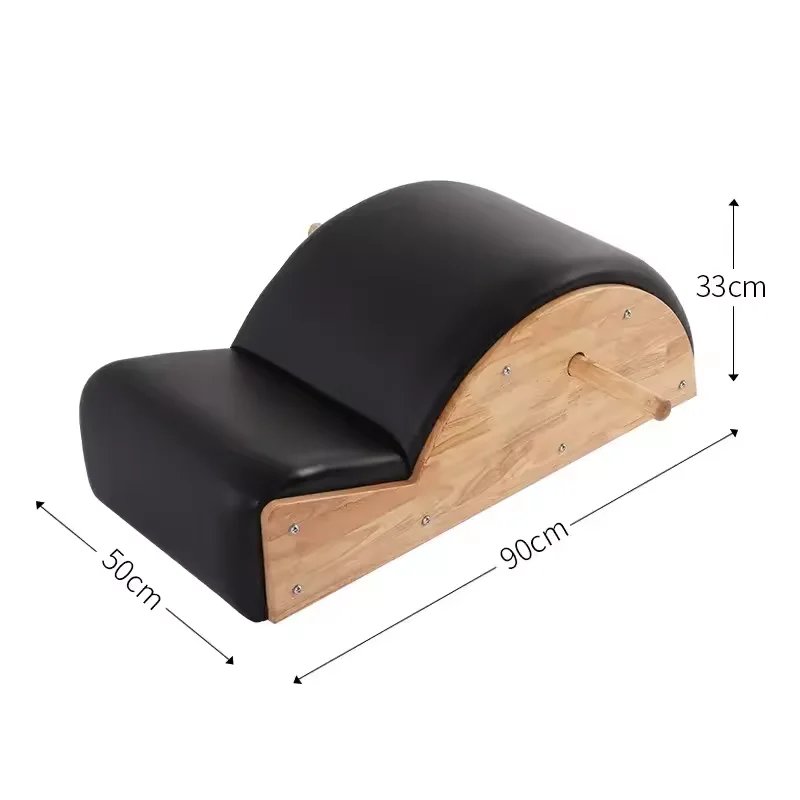 Pilates Spine Corrector Oak Wood with PU Leather for Posture Correction and Core Strength