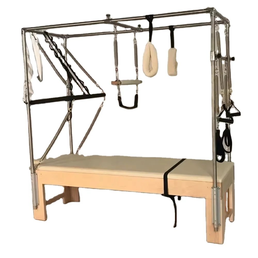 Pilates Reformer Bed for Home & Studio Use with Customizable Logo - Premium Wood Construction