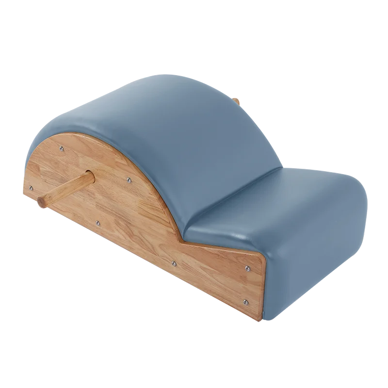 Pilates Spine Corrector Wood with Soft Microfiber Leather for Home Gym Posture Correction