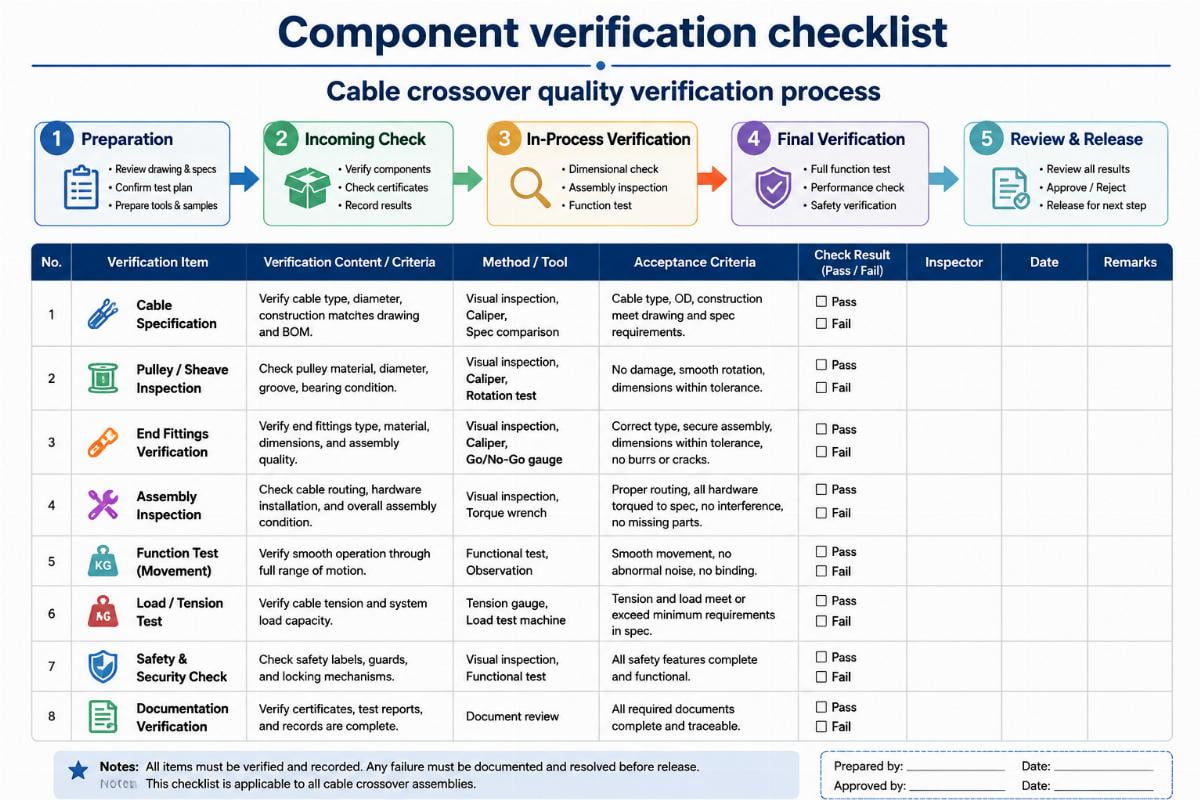 Component verification checklist