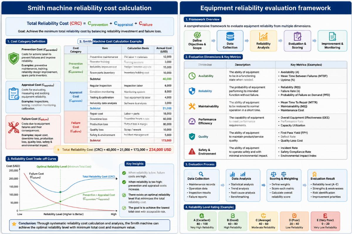 Smith machine reliability cost calculation