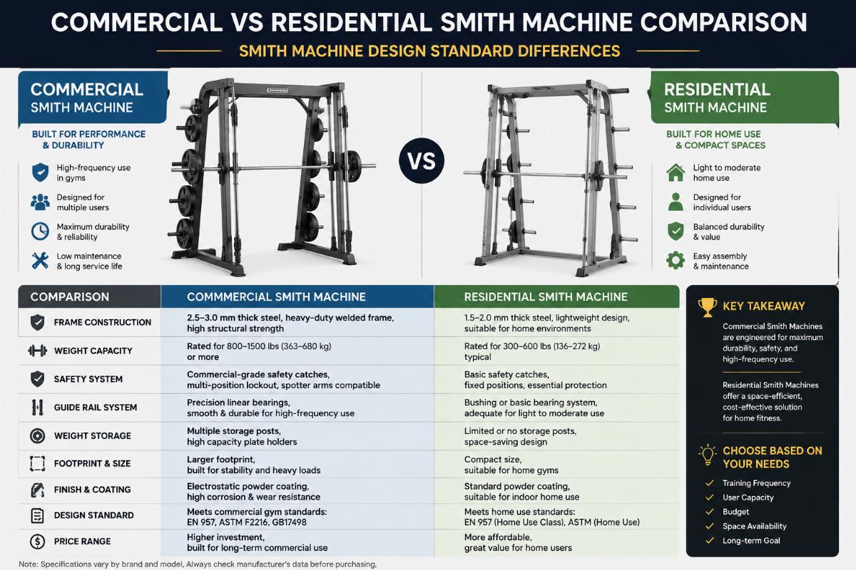 Commercial vs residential Smith machine comparison