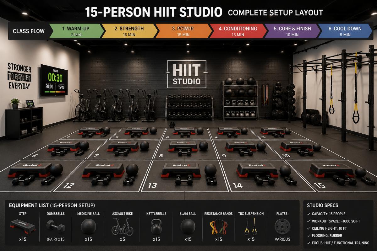How to Source a 15-Person HIIT Studio Setup Package From Chinese Fitness Manufacturers