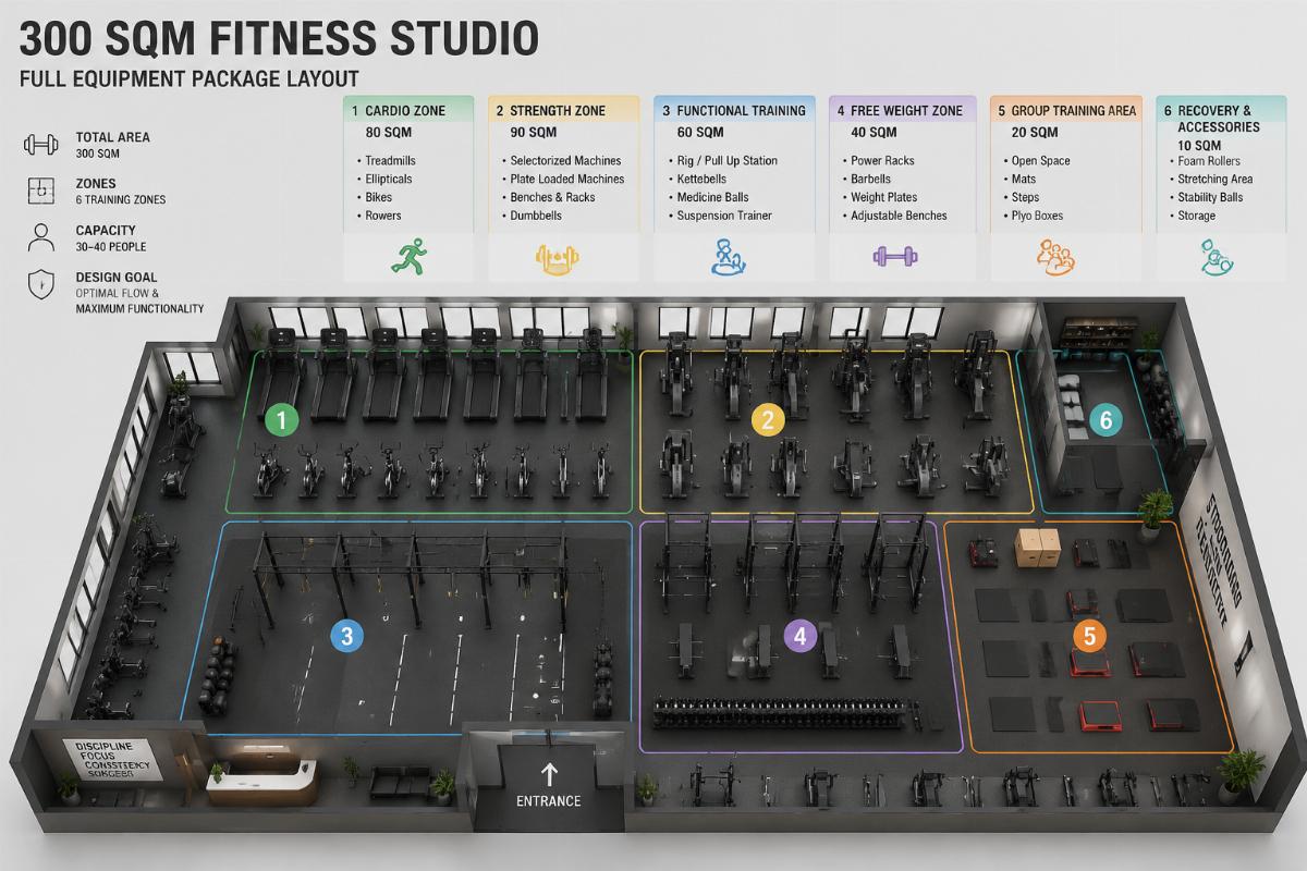How to Source 300 sqm Gym Equipment Packages From Chinese Manufacturers in 2026