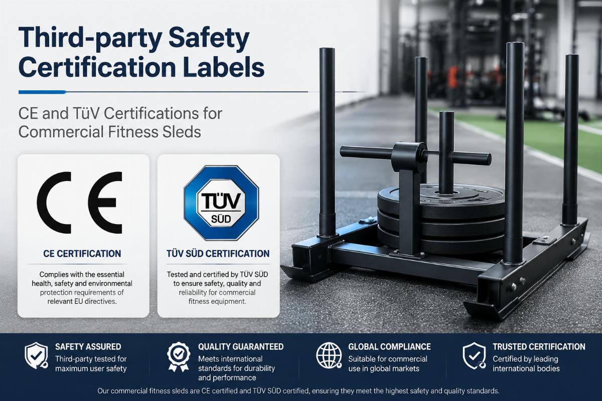 Third-party safety certification labels for fitness equipment
