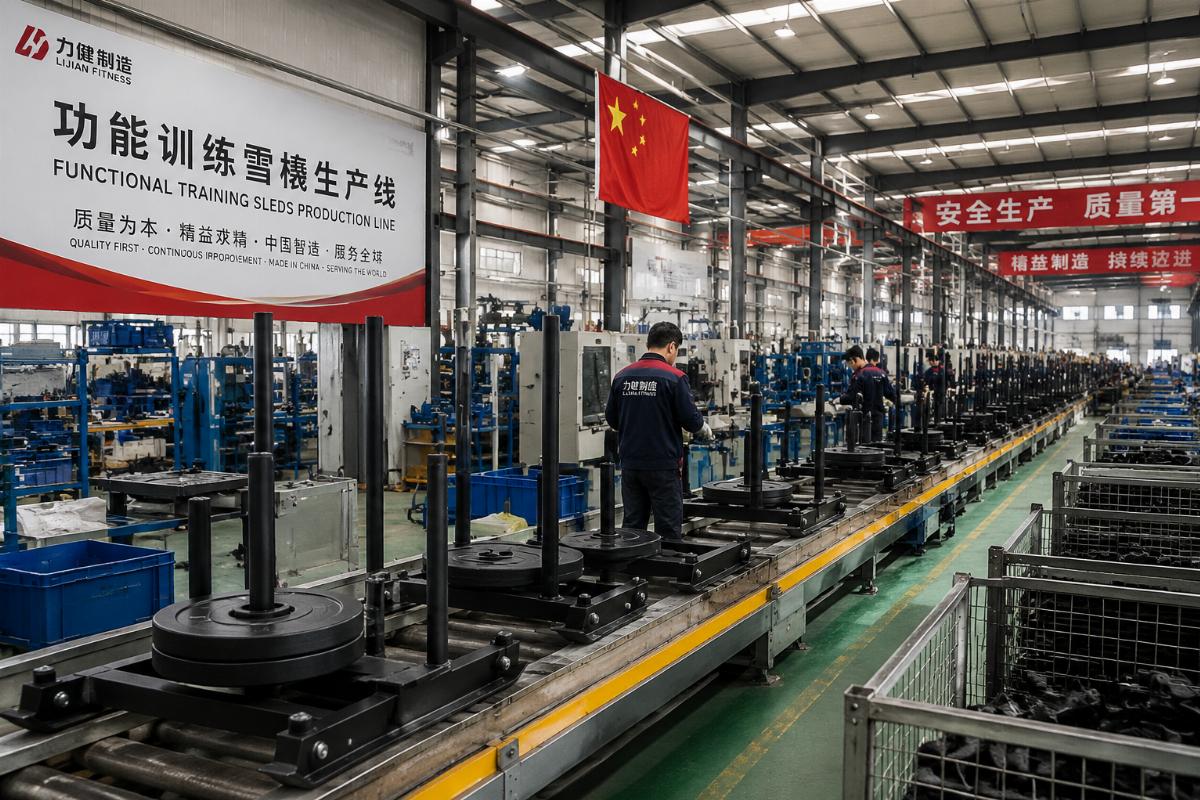 Factory production line for functional training sleds in China