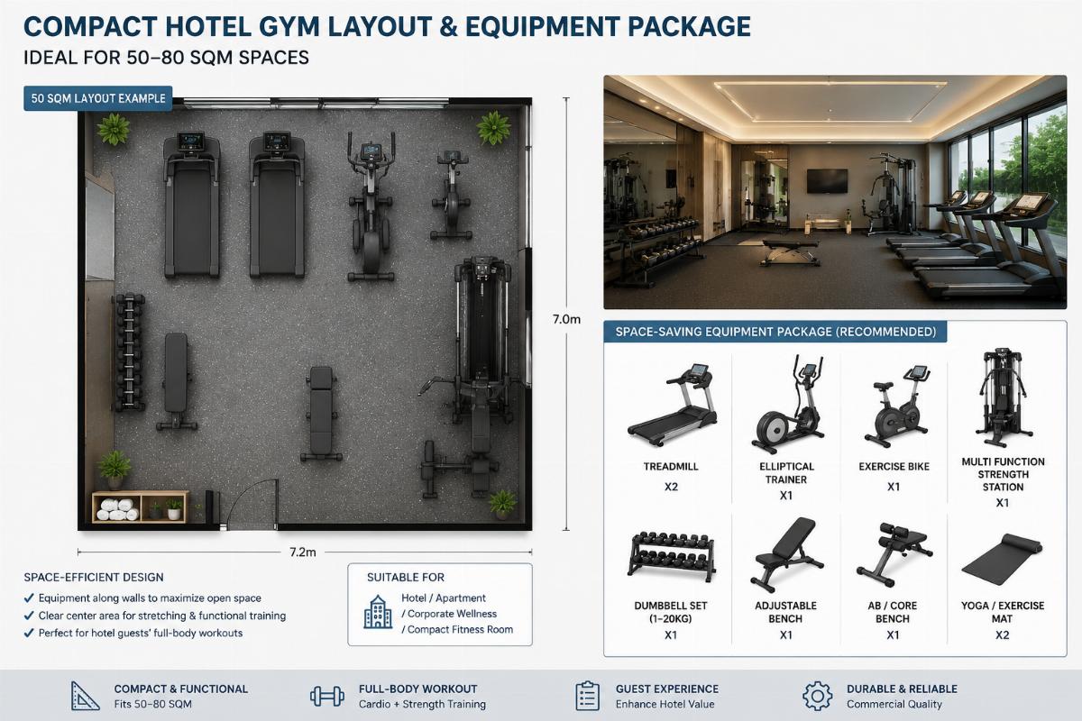 How to Pick 50-80sqm Hotel Gym Equipment Package from China Suppliers?