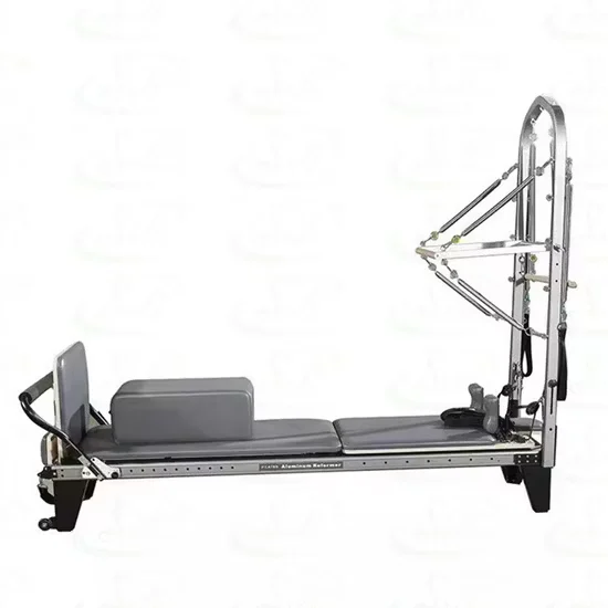 Black Aluminum Half Trapeze Pilates Reformer with Tower