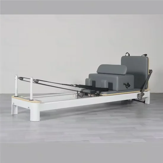 Commercial Aluminium Pilates Reformer Machine White for Studio