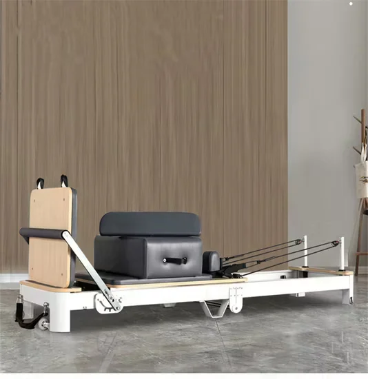 Commercial Folding Aluminum Pilates Reformer White for Studio