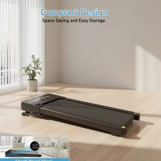 Commercial Motorized Walking Treadmill with Transport Wheels