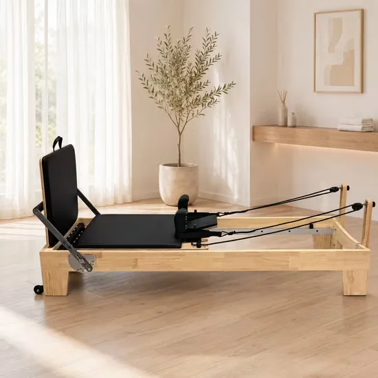 Commercial Oak Maple Wood Pilates Reformer for Studio Use