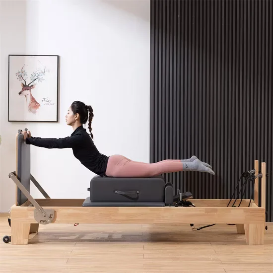 Commercial Pilates Reformer Bed Maple Yoga Studio Core Training Equipment