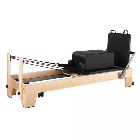 Commercial Pilates Reformer Bed with Wooden Alloy Frame for Studio