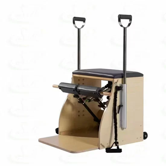 Commercial Pilates Reformer Chair Solid Wood Body Equipment for Studio Gym