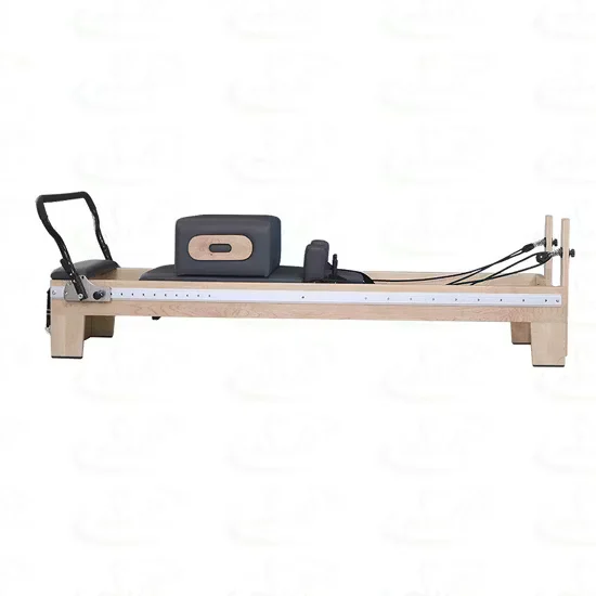 Commercial Pilates Reformer Machine Full Track Wood Frame