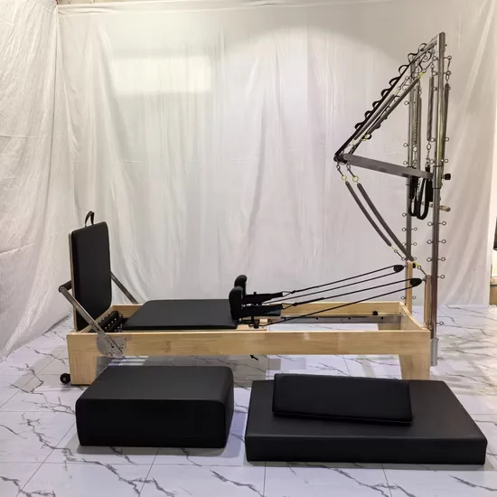 Commercial Pilates Reformer with Half Trapeze Tower for Studio