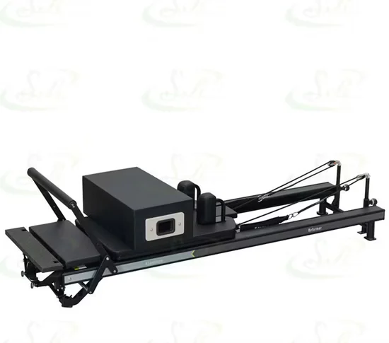 Commercial Pilates Reformer with Tower Trapeze Aluminum Half Tower