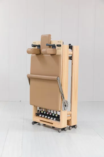 Commercial Portable Pilates Reformer Machine Wooden Folding for Studio Home