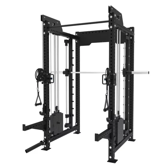 Commercial Smith Machine Power Rack with Dual Cable Crossover