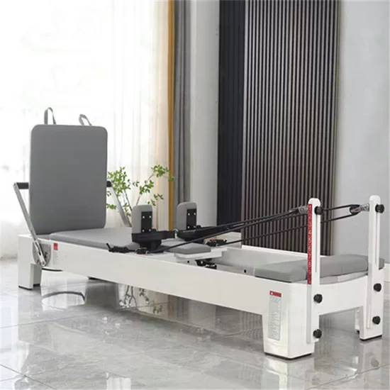 Commercial White Wooden Pilates Reformer for Home Studio