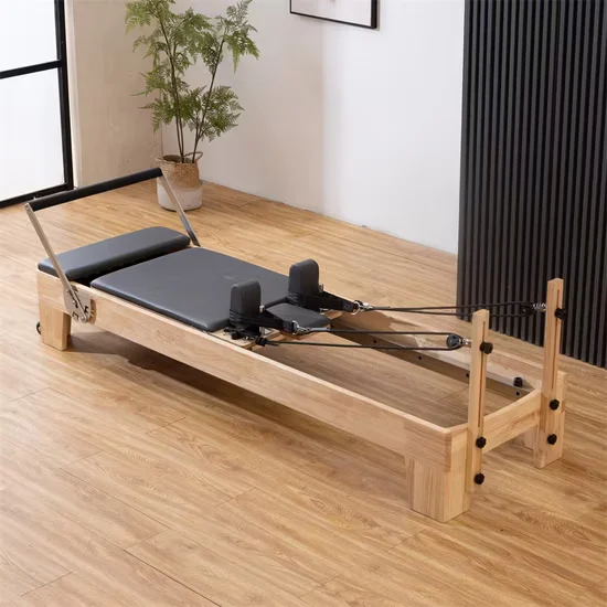 Commercial Wooden Pilates Reformer with Half Trapeze and Tower