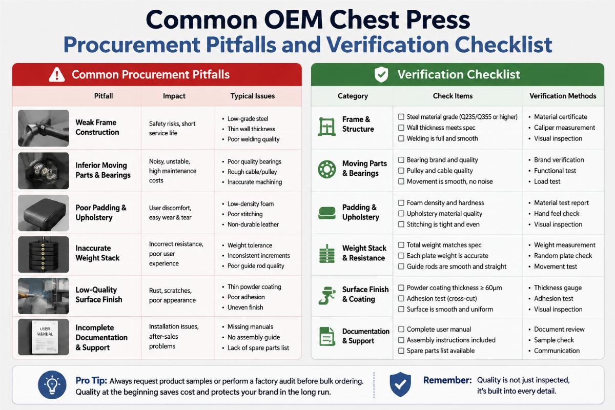 Common OEM chest press procurement pitfalls and verification checklist