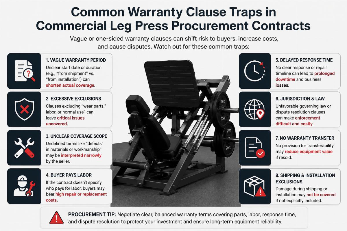 Common warranty clause traps in commercial leg press procurement contracts