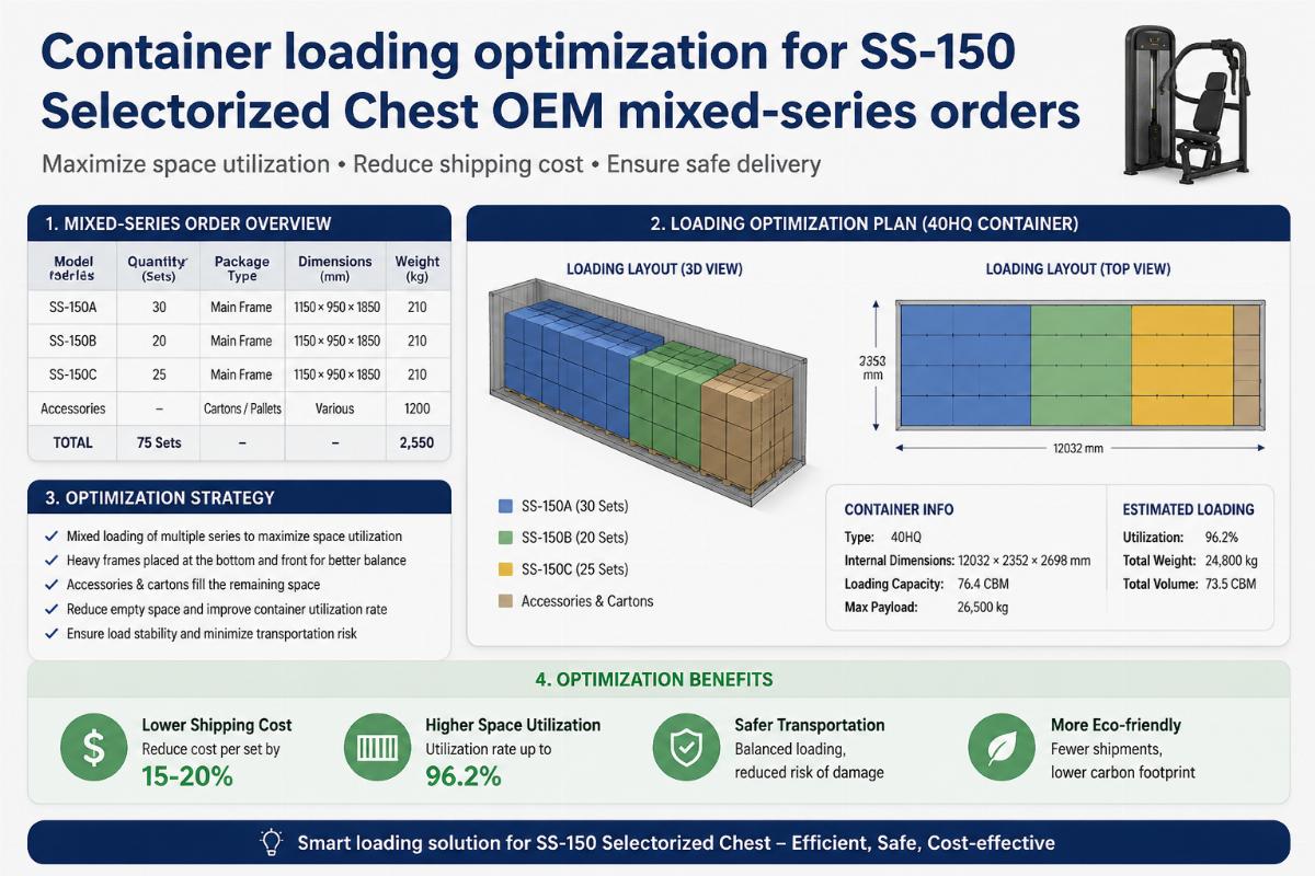 Container loading optimization for SS-150 Selectorized Chest OEM mixed-series orders