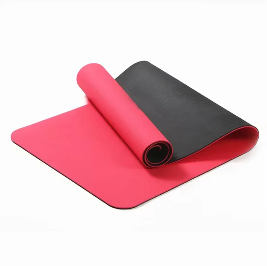 Custom Printed Eco Friendly Anti Slip TPE Yoga Mat 183x61cm Double Color