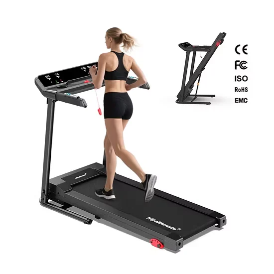 Motorized Treadmill with Hydraulic Cylinder Manual Incline for Gym