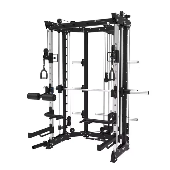 Multi-Functional Smith Machine Power Rack with Cable Crossover for Commercial Gym