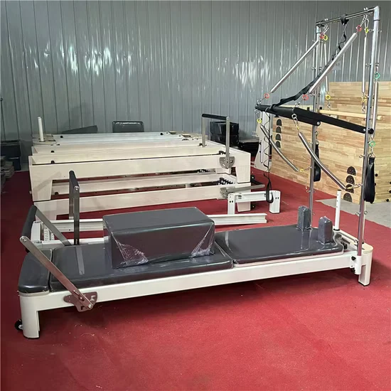 Senrui White Aluminum Pilates Reformer with Tower Half Trapeze