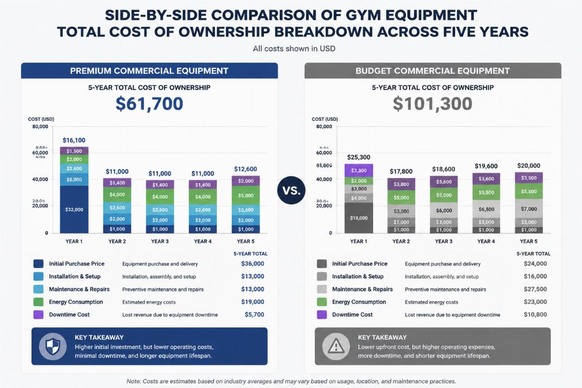 Chinese vs American Gym Equipment: 5-Year TCO Wholesale Supplier