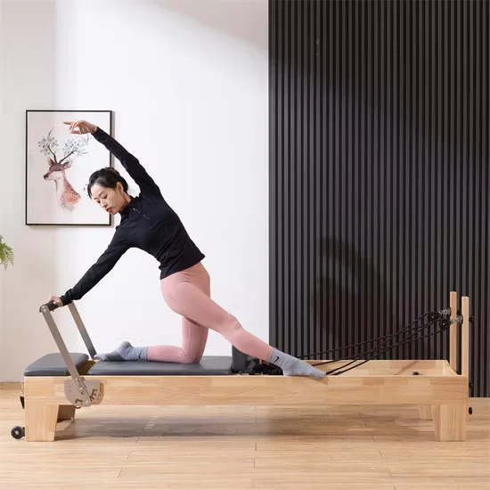 Solid Beech Maple Wood Pilates Reformer Bed Machine for Studio