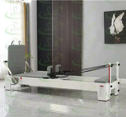 Solid Maple Wood Pilates Reformer with Tower for Home Studio
