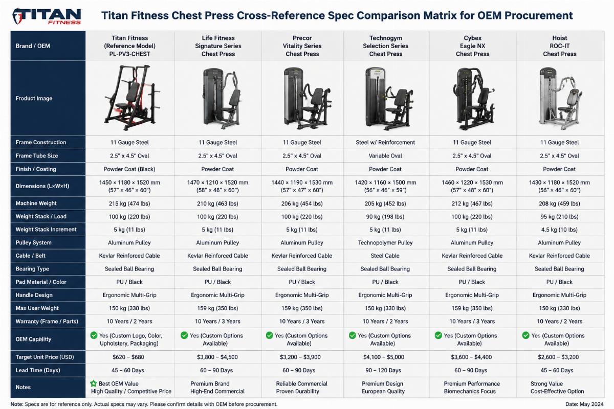 Titan Fitness Chest Press Machine OEM Manufacturer for Rehabilitation Clinics