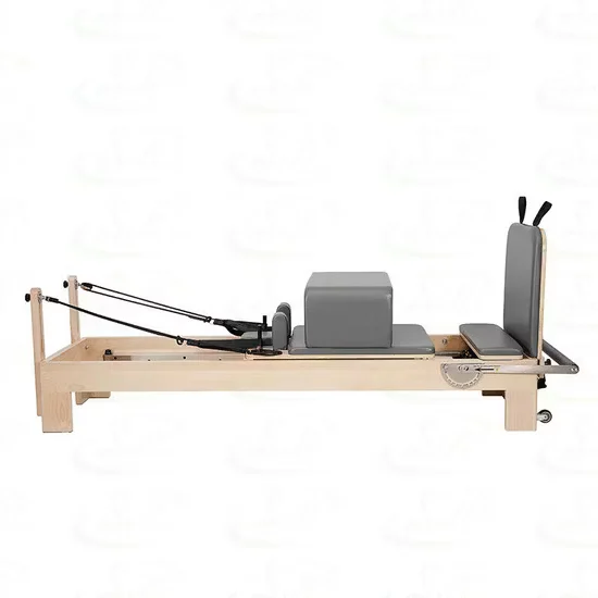 White Beech Wooden Pilates Reformer Bed for Home Use
