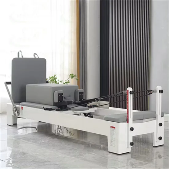 White Coated Adjustable Pilates Reformer for Yoga Studio